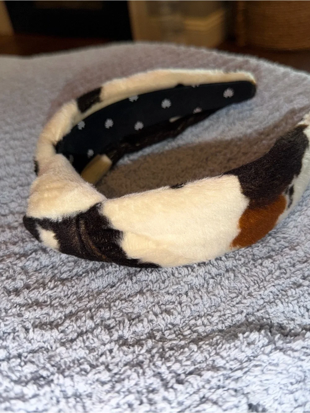 Lele Sadoughi Cream, Brown & Black Plush Padded Headband